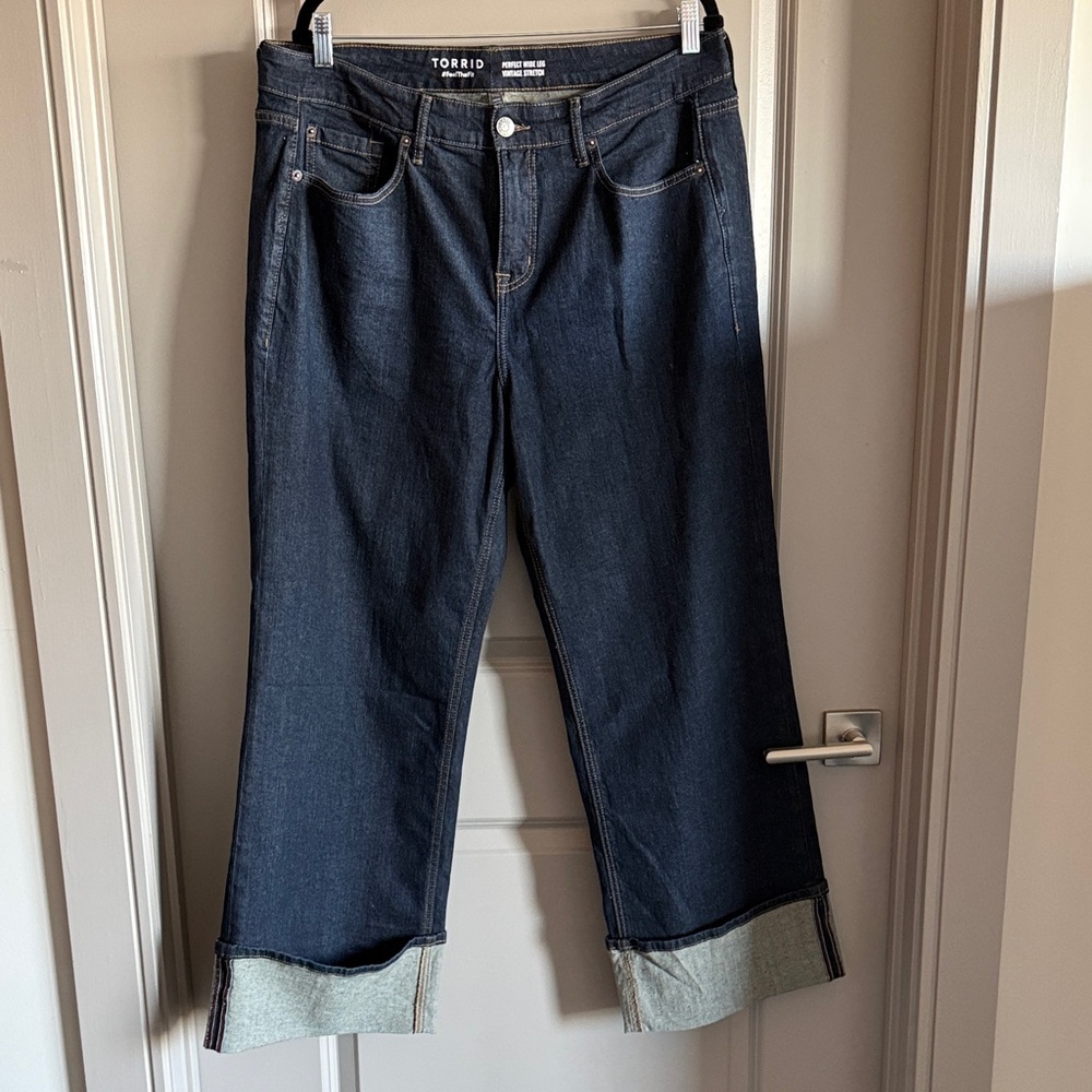 Torrid Dark Blue Wide Leg Jeans